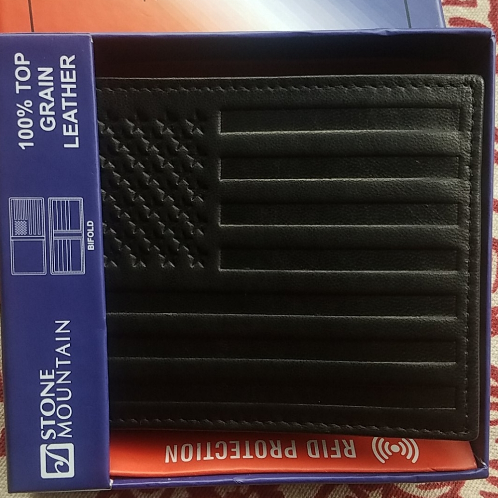American flag leather wallet